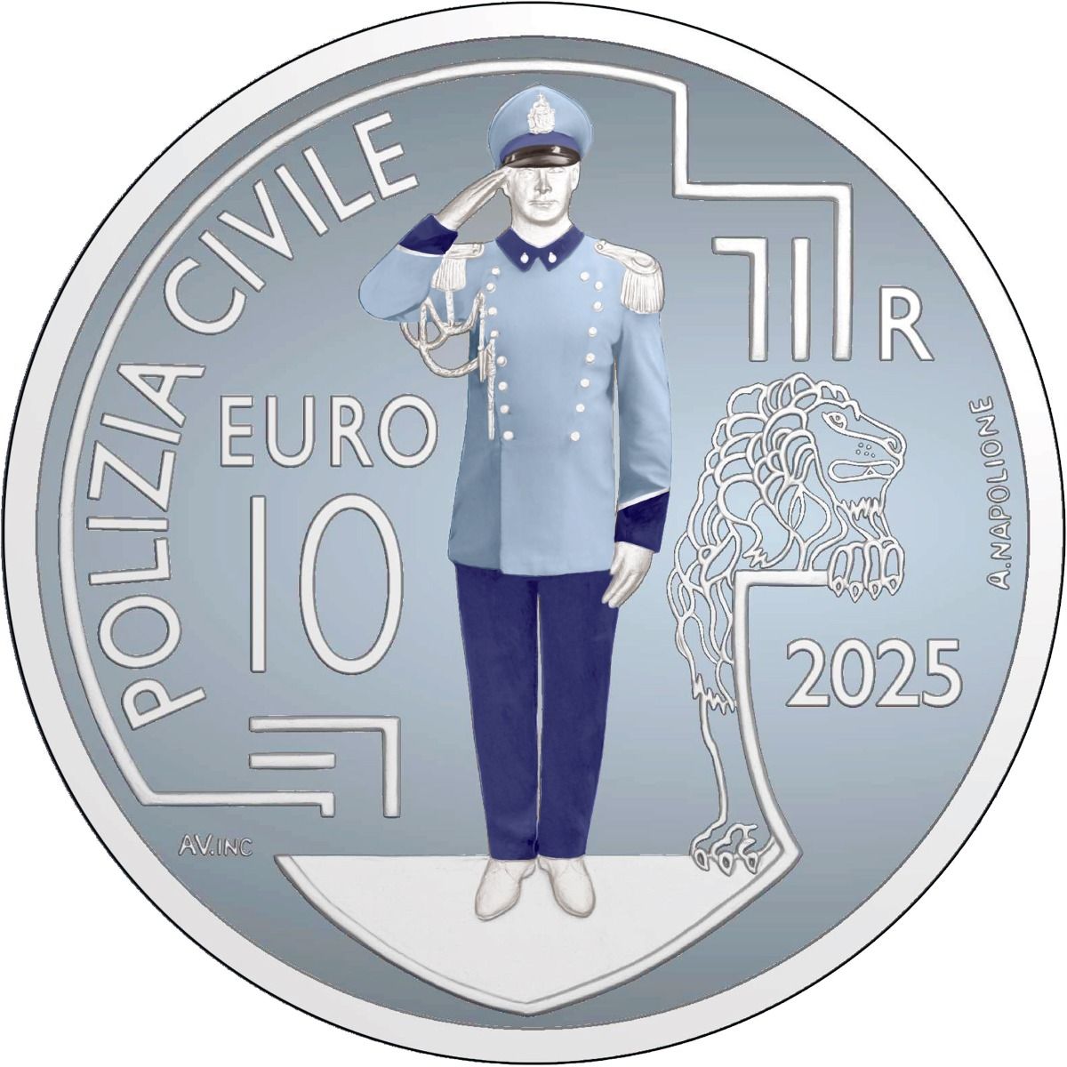 2025 Polizia Civile €10 - San Marino Proof